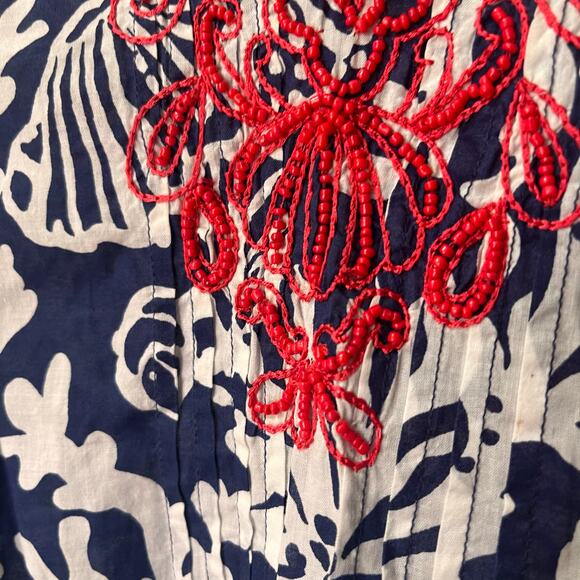Lilly Pulitzer Blue And White‎ Sarasota Beaded Tunic Size XS - Picture 4 of 11